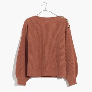 Madewell Boatneck Button-Shoulder Sweater